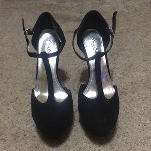 Black ankle strap heels, from Gypsy Warrior.